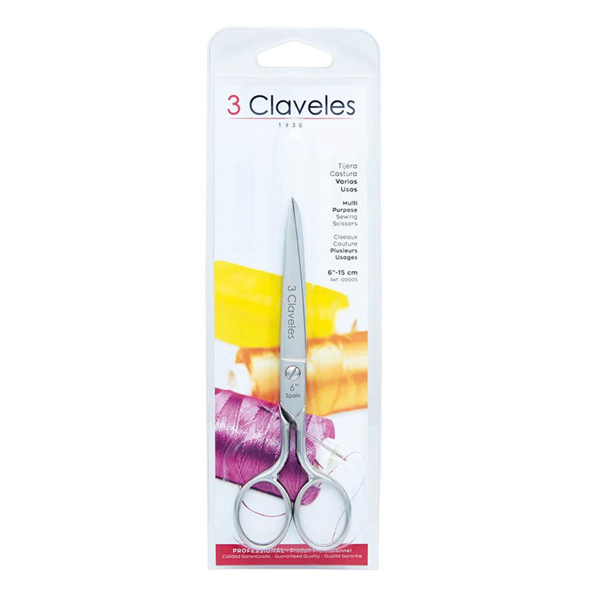 Tesoura de costura 3 Claveles 6"